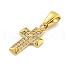 Ion Plating(IP) 304 Stainless Steel Cubic Zirconia Pendants STAS-C102-04E-G-2