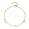 304 Stainless Steel with  Cubic Zirconia Anklet AJEW-AN00606-1