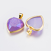 Electroplated Natural Quartz Crystal Pendants G-P366-R12-2