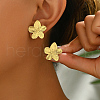 Stylish Stainless Steel Striped Flower Stud Earrings CN5900-2-3
