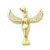 Brass Micro Pave Cubic Zirconia Pendants KK-M324-18G-1