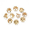 Flower UV Plated Acrylic Bead Cap Pendant Bails PACR-R239-02-1
