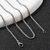 Non-Tarnish 304 Stainless Steel Rolo Chain Necklaces NJEW-L047-02B-P-3