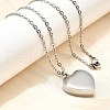 304 Stainless Steel Heart Cinerary Casket Pendant Necklaces NJEW-V002-02P-3