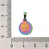 Flat Round with San Benito & Word 304 Stainless Steel Charms STAS-I036-03M-3