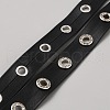 Punk Style Rhinestone Eyelet Black PU Leather Trimmings FIND-WH0159-42P-1