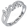 Brass Micro Pave Cubic Zirconia Finger Rings for Women FS-WG11F27-02-3