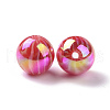 UV Plating Rainbow Iridescent Acrylic Beads OACR-P014-04B-3