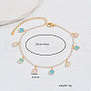 Boho Brass Micro Pave Cubic Zirconia Anklets for Women OF8830-5-1