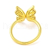 Butterfly Brass Micro Pave Clear Cubic Zirconia Open Cuff Ring for Women RJEW-U003-13G-3