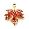 Brass Micro Pave Clear Cubic Zirconia Pendants KK-U065-03G-02-1