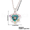 Brass Colorful Cubic Zirconia Heart-shaped Pendant Necklaces PR0180-2-2
