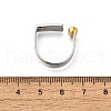 Rectangle 304 Stainless Steel Cuff Rings RJEW-S404-01B-GP-2