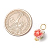 Handmade Flower Printed Porcelain Ceramic Pendants PALLOY-JF03928-02-2