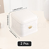 CALFOVERA 2Pcs PU Leather Ring Gift Boxes LBOX-CL0001-03-2