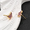 12 Pairs 304 Stainless Steel Rhinestone Stud Earrings EJEW-B135-01G-02-3
