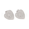 Heart 304 Stainless Steel Stud Earrings Findings EJEW-L272-010P-1
