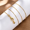 Adjustable Electroplate Brass Venetian Chain Necklaces X-MAK-L028-02G-4