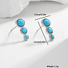 S925 Sterling Silver Synthetic Turquoise Flat Round Stud Earrings BK0103-2-2