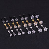 316L Surgical Stainless Steel Clear Cubic Zirconia Star Cartilage Earrings WGC4894-09-3