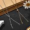 2Pcs 2 Colors 304 Stainless Steel Singapore Chain Necklace Making AJEW-JB01333-1