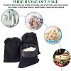 8Pcs Rectangle Black Velvet Pouches TP-NB0001-31-5