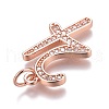 Brass Micro Pave Clear Cubic Zirconia Pendants ZIRC-O035-08RG-3