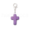 6Pcs Synthetic Turquoise Cross Pendant Decorations HJEW-JM02499-4