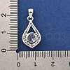 Fine Silver Pave Clear Cubic Zirconia Pendants STER-F062-02P-3