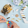 SOFPLATE 100Pcs 5 Colors Tibetan Style Alloy Glue-on Flat Pad Bails FIND-SP0001-89-3