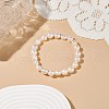 Natural Baroque Keshi Pearl Beaded Stretch Bracelet for Women BJEW-JB08910-4