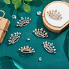 SUPERFINDINGS 6Pcs 2 Colors Crown Alloy Crystal Rhinestone Brooch JEWB-FH0001-67-4