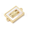 Brass Pave Natural White Shell Religion Connector Charms KK-S522-04B-G-2