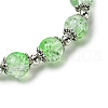 Round Crackle Glass Beads Stretch Bracelets BJEW-JB11456-05-4