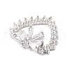 Brass Micro Pave Clear Cubic Zirconia Pendants KK-K371-29A-P-2