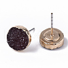 Electroplate Druzy Resin Stud Earrings RESI-S383-029D-2