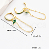 S925 Sterling Silver Clover with Chain Charm Hoop Earrings MJ2437-1-2