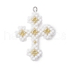 Seed Beads Beaded Charms PALLOY-MZ00358-2