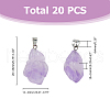 FIBLOOM 20Pcs Natural Amethyst Pendants G-FI0001-33-2