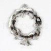 Christmas Wreath Alloy Pendants TIBEP-GC130-AS-RS-2