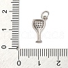 Brass Micro Pave Clear Cubic Zirconia Charms KK-P308-82P-3