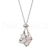 304 Stainless Steel Empty Macrame Pouch Star Moon Pendant Cable Chain Necklace Making NJEW-JN05281-01-3