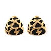 Leopard Print Brass Enamel Stud Earrings for Women EJEW-U055-15D-G-2