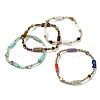 4Pcs Natural Hematite & White Jade & Flower Amazonite & Tiger Eye & Aquamarine & Amethyst & Lapis Lazuli & Green Turquoise & Shpushan Beads Stretch Bracelets for Women BJEW-S178-02-2