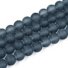 Frosted Transparent Glass Beads Strands GLAA-S031-8mm-12-01-1