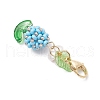 Flower Glass Pearl & Seed Beads Pendant Decorations HJEW-MZ00274-02-4