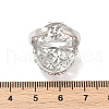 Brass Micro Pave Cubic Zirconia Adjustable Cuff Rings for Women RJEW-C129-07P-5