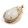 Brass Micro Pave Clear Cubic Zirconia Pendants KK-P263-20A-KCG-2