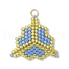 MIYUKI Glass Seed Beaded Clover Pendants PALLOY-MZ00625-02-1