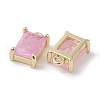 Brass Micro Pave Cubic Zirconia Charms KK-G491-31G-05-2